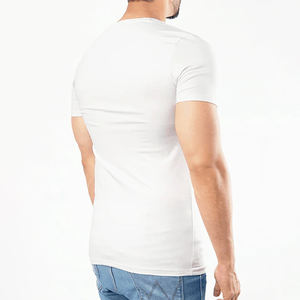 Chemises de sport pour hommes à col en V, coupe régulière, manches longues, en coton, jersey de fitness, t-shirts - Product Image 6