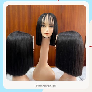 Pelucas Hot Bob de cabello humano con encaje HD, extensiones lisas, con cierre en la parte media, listas para enviar, de alta calidad. - Product Image 6
