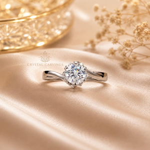 Anillo de Compromiso de Moissanita Redonda de 1 Quilate, Diseño Trenzado, Plata de Ley 925, Anillo de Promesa Nupcial para Mujer - Product Image 1