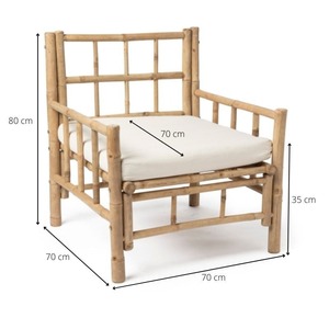 Wholesale Bamboo <b>Chairs</b> with <b>Cushion</b> Home Decor Folding Bamboo Dinning <b>Chair</b> for Patio Garden Rattan Bamboo Furniture - Product Image 6