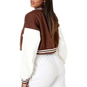 Veste de baseball d'hiver pour femmes de haute qualité, broderie d'équipe personnalisée, veste universitaire en cuir à manches longues, taille plus, veste universitaire en laine - Product Image 2