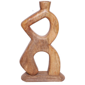 Handcrafted Wooden Flower <b>Vase</b> FV-023 | Natural Wood Home Decor <b>Vase</b> by Aqdus Saleem - Product Image 1