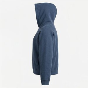 Sudadera con Capucha Azul para Mujer, con Logotipo Personalizado al por Mayor, de Color Sólido, de Algodón y Felpa, de Manga Larga, para Otoño, con Bolsillos, Corte Regular - Product Image 1
