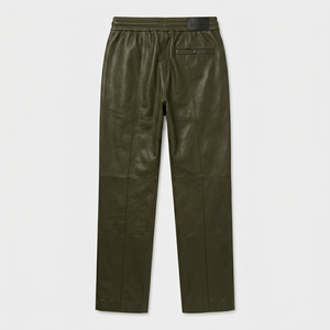 <b>Men's</b> Custom <b>Leather</b> <b>Pants</b> Regular Fit | High Quality Breathable Canvas Fabric Fashionable Casual Design - Product Image 2