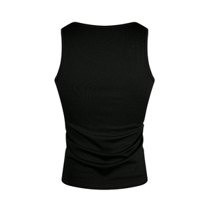 Camiseta sin mangas acanalada para hombre, ajuste muscular, chaleco deportivo informal, tejido elástico transpirable, para gimnasio, entrenamiento, verano, ajustado - Product Image 2