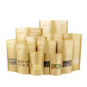 Bolsas de papel kraft con ventana transparente, bolsas con cierre hermético de 3.5" x 5.5" para almacenamiento de alimentos, empaque de productos, reutilizables y sellables - Product Image 4