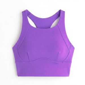 Soutien-gorge de sport pour femme, grande taille, léger, avec logo frontal, design par sublimation, maintien élevé, idéal pour le yoga, la gym et le fitness – Tendance actuelle - Product Image 4