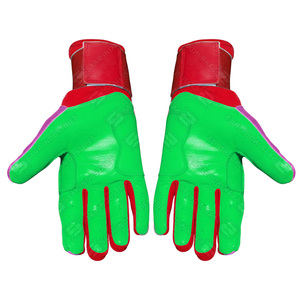 Gants de frappe en cuir vert et rose, ambidextres, avec fermeture auto-agrippante, support de poignet rembourré, entraînement, unisexe, adulte - Product Image 2