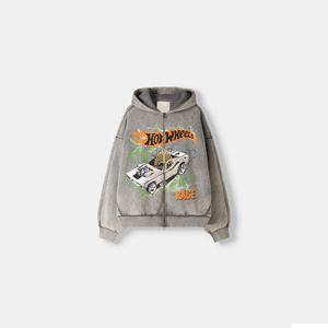 2024 High Quality Custom High Gsm 100% Cotton Sun Faded Acid Wash cotton blended Oversized screen print Zip up Hoodies <b>for</b> Men - Product Image 6