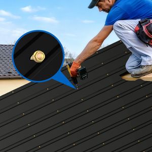 Panneaux de toiture métalliques imperméables robustes de 42,5 m de long, 20 pièces en acier galvanisé pour stockage extérieur - Product Image 6