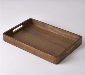 H a CRAFT HAC-440 Bandeja de Servir Rectangular de Madera Hecha a Mano con Asa para Bodas y Cenas - Product Image 6