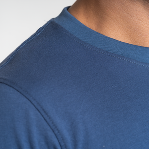 Men's dark blue nonwoven round neck <b>tshirt</b> <b>polyester</b> cotton fabric <b>tshirt</b> for men for regular use in summer made in Bangladesh - Product Image 5