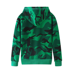 Sweats à capuche zippés camouflage vert et noir sublimés pour hommes, faible MOQ, anti-rétrécissement, séchage rapide, qualité supérieure, étiquette personnalisée - Product Image 2