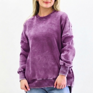 Sudadera Signature para Mujer con Lavado Ácido, Ropa de Felpa de Algodón Suave de Primera Calidad con Logotipo Personalizado, Servicio de Proveedor OEM - Product Image 4
