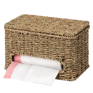 StorageWorks Trash Bag Holder with Lid Handmade <b>Storage</b> <b>Basket</b> Wholesale eco-friendly Made in Viet Nam - Product Image 1