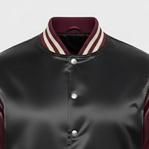 แจ็คเก็ตบอมเบอร์ผ้าซาตินสีสันทันสมัย ดีไซน์สั่งทำได้ ขนาดตามต้องการ สไตล์เบสบอล แจ็คเก็ตวาร์ซิตี้ผ้าซาตินสองด้านสำหรับผู้ชาย - Product Image 4