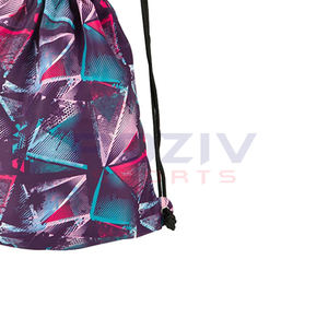 กระเป๋าออกกำลังกายแบบมีเชือกผูก ผลิตจากโพลีเอสเตอร์ พิมพ์ลายแบบซับลิเมชั่น กันน้ำ มีช่องซิปด้านนอก เป็นมิตรกับสิ่งแวดล้อม ดีไซน์สำหรับทุกเพศ เหมาะสำหรับกิจกรรมกลางแจ้ง - Product Image 5