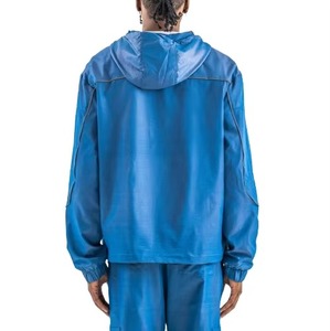 Ensemble coupe-vent 2 pièces pour homme, coupe-vent personnalisé, tenue de sport élégante, nouvelle collection, couleurs contrastées, fermeture éclair. - Product Image 4