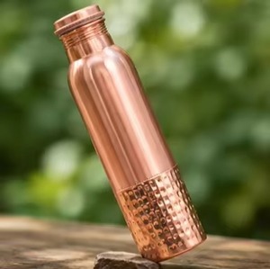 2026 Copper Water Bottle With Peacock Design Oriental Style Portable Travel <b>Drinkware</b> Minimalist travel water bottle 1000ml copp - Product Image 1