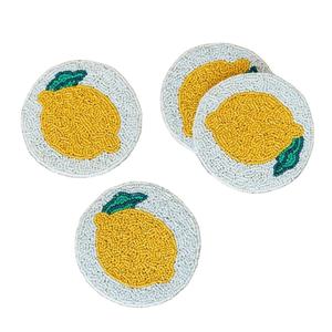 Fantaisie Table Thé Perlé Quatre Ensemble Broderie Flocon De Neige Dessous De Verre Avec Un Look Élégant Exclusif Et Style De Haute Qualité De L'Inde - Product Image 5