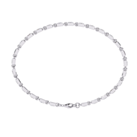Bracelet tennis bicolore en diamants de laboratoire, taille brillant ronde, serti clos, or blanc 10k 14k |   Bijoux ethniques pour femmes