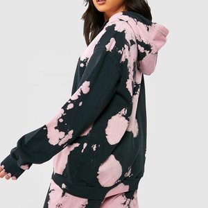 Women's <b>Oversized</b> <b>Hoodie</b> With <b>White</b> Splatter Print Full Sleeve Cotton Knitted Sweatshirt Autumn Street Style Pullover - Product Image 4