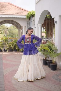 New trendy elegant navratri style fully stitched rayon <b>chaniya</b> <b>choli</b> with mirror work perfect for adults - Product Image 6