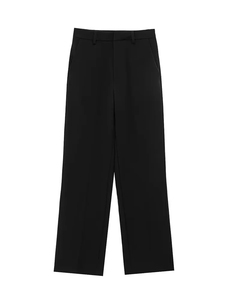 Ensemble 2 pièces pour femmes, short et pantalon large à fermeture éclair, noir uni, style minimaliste, toutes saisons, manches courtes, sans col, séchage rapide - Product Image 3