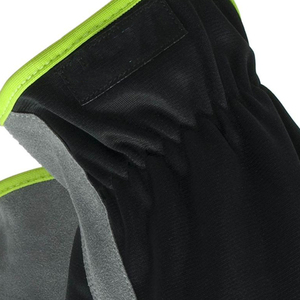 Guantes de Seguridad Antideslizantes de PU, Dedos Completos, Negro y Gris con Ribete Verde, para Uso en Exteriores, Unisex - Product Image 6