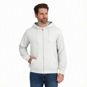 <b>Men</b> <b>White</b> Full Zip Sherpa Lined Hoodie Heavyweight Winter Fleece <b>Sweatshirt</b> Casual Active Outerwear Warm Winter Jacket - Product Image 1