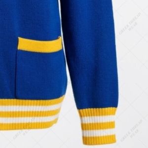 Cardigan en tricot acrylique à col châle pour homme, personnalisé ODM, avec lettres en chenille, pour la sororité grecque Sigma SGRho - Product Image 6