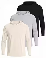 เสื้อฮู้ดกันแดดสำหรับเด็กผู้ชาย สีดำ แขนยาว แห้งเร็ว ผ้ายืดสแปนเด็กซ์/โพลีเอสเตอร์ กระชับรูปทรง ป้องกันแสงแดด UPF50+ - Product Image 6