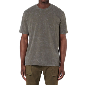 100% Cotton Casual Acid <b>Washed</b> Men's T-shirt Customizable Short Sleeve Regular Fit O-neck Collar Blank Eco-Friendly Breathable - Product Image 1