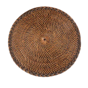 Outdoor Wedding Rattan <b>Table</b> <b>Mat</b> Hand-Made <b>Round</b> Placemat for Garden Reception Decor Natural Fiber Underplate - Product Image 2