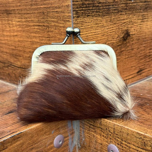 กระเป๋าเหรียญมินิตะวันตกสำหรับผู้หญิงหนังวัวแท้ขนาดเล็กกระเป๋าแฟชั่นหนังแท้ขนาดเล็กคลิปหนีบหัวเข็มขัด - Product Image 3