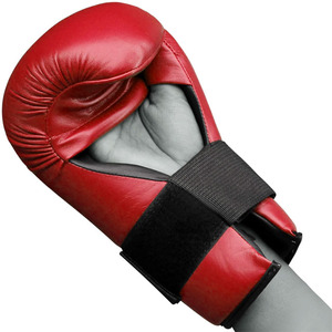 Protège-mains de karaté tendance, respirants, antidérapants, couleur rouge, pour entraînement de kickboxing, gants d'amateurs de karaté. - Product Image 3