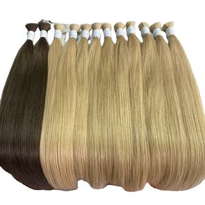 Extensions de cheveux humains vierges naturels couleur 613, extensions à clips à pointe plate, double trame, cheveux raides - Product Image 1