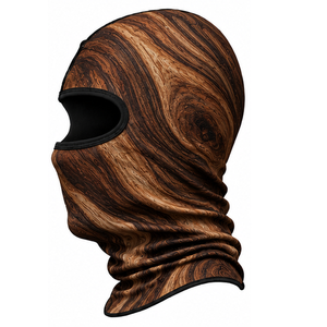 Cagoule intégrale et cache-cou à motif grain de bois marron, avec ouverture pour les yeux noire, respirante, imperméable, en Spandex/Polyester, pour usage extérieur - Product Image 3