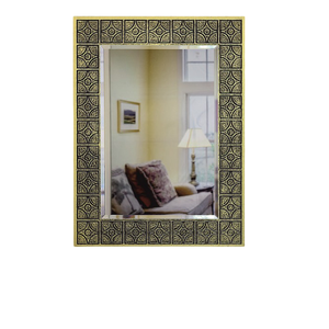 Espejo de diseño clásico con acabado dorado, decoración artística para montar en la pared, ideal para cualquier habitación, baños y salas de estar. - Product Image 3