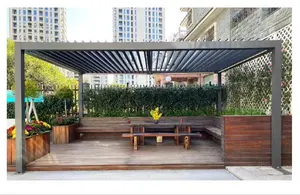 Pergola motorisée en Aluminium à persiennes, personnalisée, pour l'extérieur