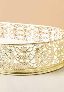 Home Hotel or Restaurant Custom Size for Serving Food at the <b>Table</b> Laser Cutting Rose Gold <b>Round</b> Metal <b>Tray</b> - Product Image 2