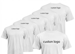 T-shirt personnalisé pour homme en coton blanc, manches courtes, col rond, coupe classique, logo imprimé sur mesure, tissu jersey décontracté, respirant, uni - Product Image 3