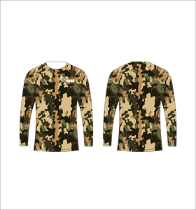 T-shirt à manches longues camouflage pour hommes Ferocious Men, séchage rapide, coupe classique, col rond, style décontracté, motif imprimé, vente en gros, OEM personnalisé - Product Image 1