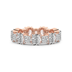 แหวนเพชรทรงวงรีและทรงกลม Mariah ดีไซน์เนอร์ ทอง 10k/12k/14k/18k แหวนเพชรแล็บแบบ Eternity แหวนเปิดวงแหวนสำหรับใส่ทุกวัน แหวนแต่งงานสำหรับผู้หญิง - Product Image 5