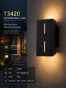 Lampe murale extérieure LED en fer carré Lumetal, étanche, pour jardin, IP65, 3000K blanc chaud, CRI>=80, durée de vie 30000H - Product Image 6