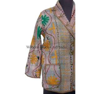 Veste Kantha tricotée ethnique été/hiver printemps, respirante, séchage rapide, écologique, vintage, décontractée pour les sorties - Product Image 2