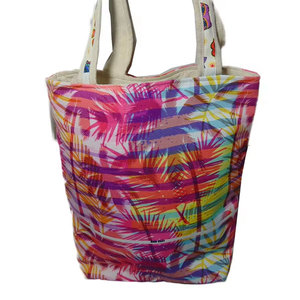 New Collection Super Quality Beach Print Pattern <b>Canvas</b> Beach Bag Premium Cotton Fabric Reusable Shopping Tote Bag Large - Product Image 2