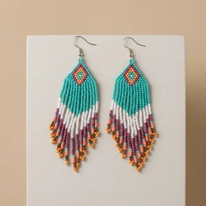 Most Selling Fashion Seed Bead <b>Hook</b> <b>Earrings</b> Women's Multicolor Lightweight Comfortable Rice beaded <b>Earring</b> for Casual Wear Gift - Product Image 5