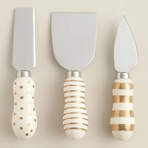 Modern Look Metal Silver <b>Cheese</b> <b>Set</b> With White Marble Handle For Hotel ware <b>Cheese</b> Knife Butter Spreader <b>Sets</b> For Sale - Product Image 3