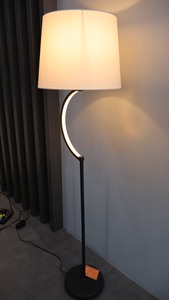 Modern Arc Floor Lamp with Fabric Shade LED Strip Lighting Half Moon Curved <b>Standing</b> Lamp for Living Room Bedroom - Product Image 4